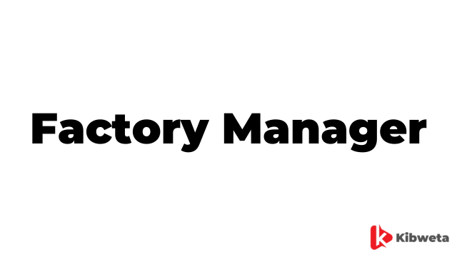 Factory Manager Jobs Description