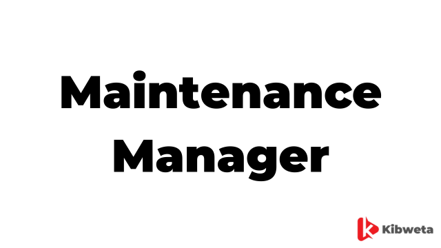 Maintenance Manager Job Description