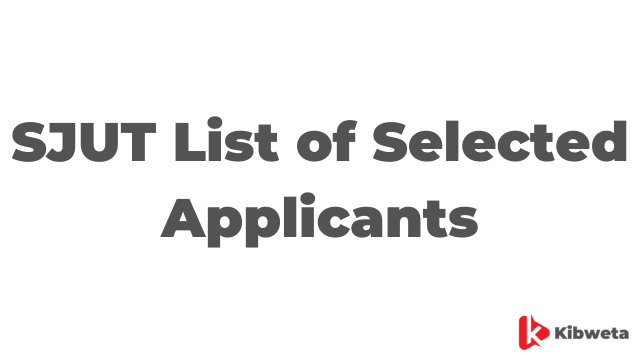 SJUT List of Selected Applicants