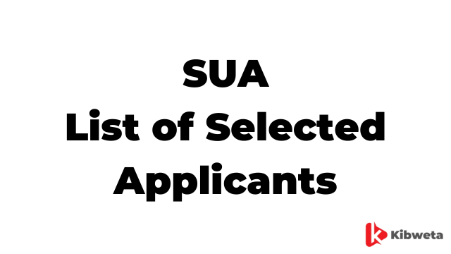 SUA List of Selected Applicants