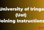 University of Iringa (UoI) Joining Instructions 2025-26