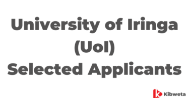 University of Iringa (UoI) Selected Applicants List 2025-26