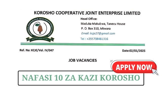 Korosho Enterprise (KCJE) Is Hiring In 10 Positions