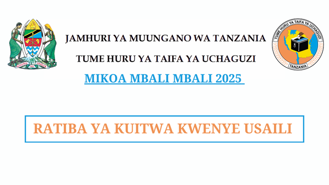 Ratiba ya Kuitwa kwenye Usaili INEC Uboreshaji Daftari la Wapiga Kura 2025